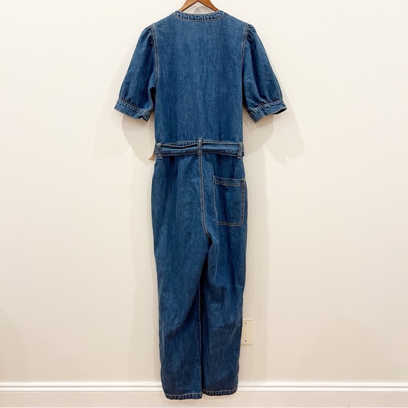 Happy Nature by Kate Hudson Womens La Vita Denim Jumpsuit Size 12 Blue Avalon - Picture 3 of 14